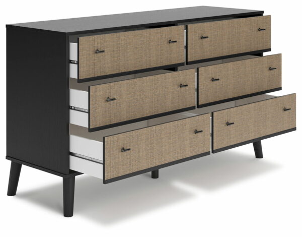 Charlang - Black / Gray - Six Drawer Dresser - Image 2