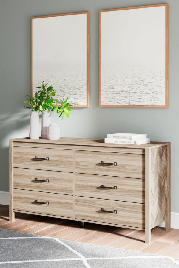 Battelle - Tan - Six Drawer Dresser - Image 5