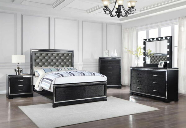 Cappola - Black Rectangular Dresser Mirror With Light - Image 7