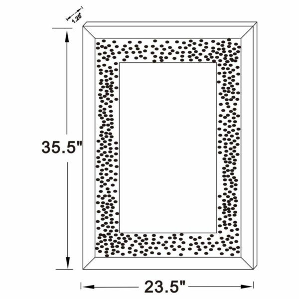 Valerie - Crystal Inlay Rectangle Wall Mirror - Image 2