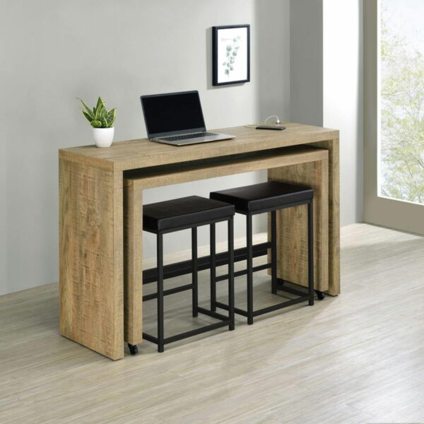 Davista - 4 Piece Multipurpose Counter Height Table Set - Mango Brown - Image 5