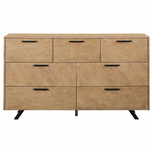 Taylor - 7-Drawer Rectangular Dresser - Light Honey Brown - Image 3