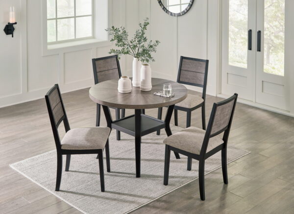 Corloda - Black / Gray - Round Drm Table Set (Set of 5) - Image 13