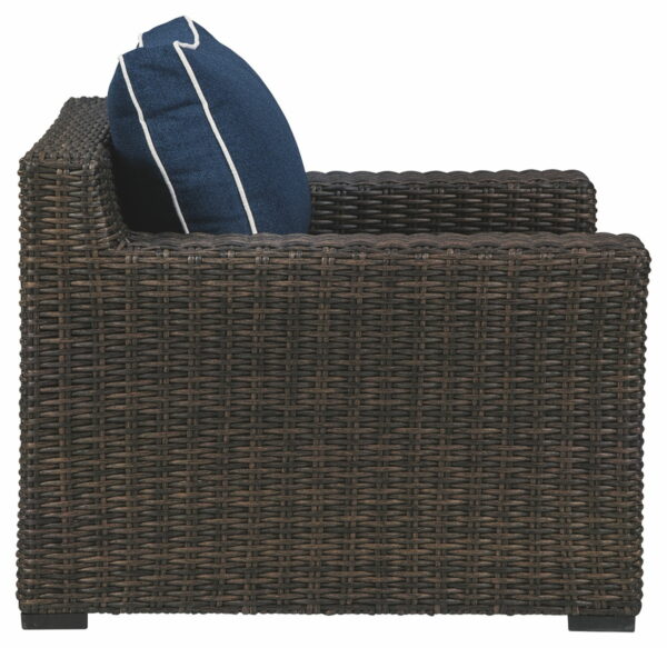 Grasson - Brown / Blue - Lounge Chair W/Cushion - Image 2