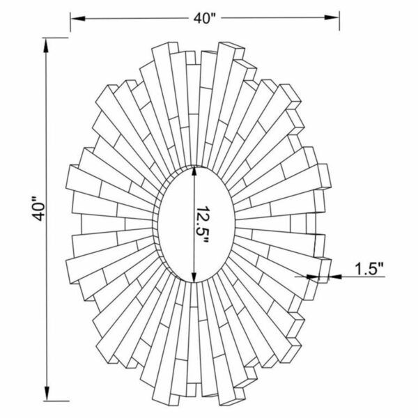 Danika - Sunburst Circular Mirror - Silver - Image 2