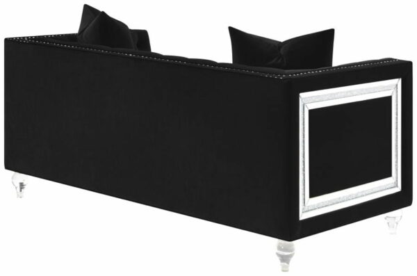 Delilah - Upholstered Tufted Tuxedo Arm Loveseat - Black - Image 3