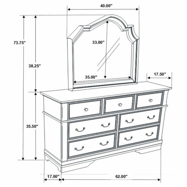 Manchester - 7-drawer Dresser With Mirror - Wheat - Image 4
