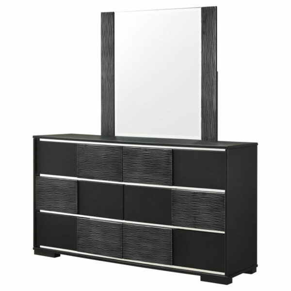Blacktoft - 6-drawer Dresser With Mirror - Black - Image 7
