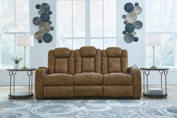 Wolfridge - Brindle - 2 Pc. - Power Reclining Sofa, Power Reclining Loveseat With Console - Image 2