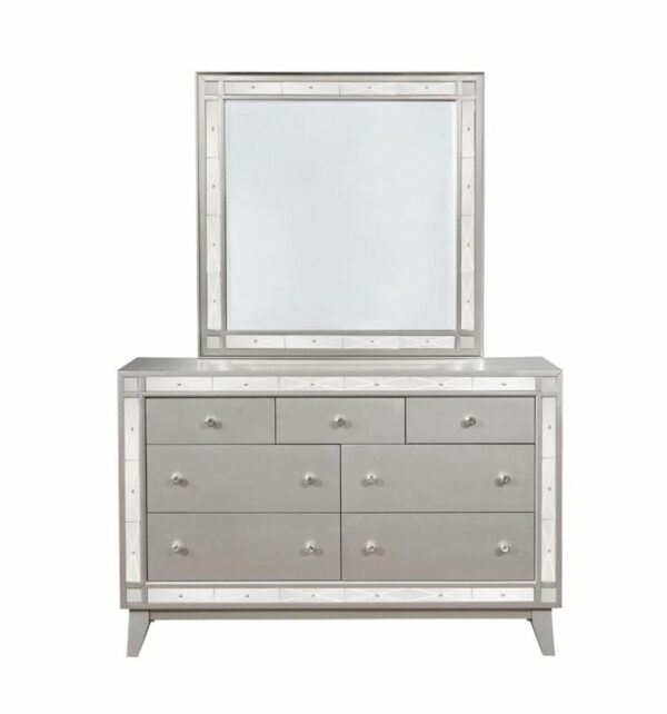 Leighton - Beveled Dresser Mirror - Metallic Mercury - Image 7