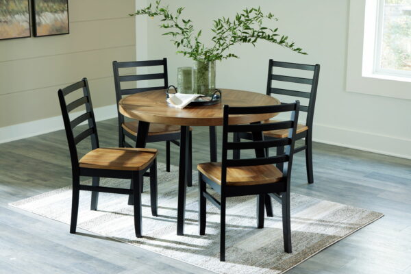 Blondon - Brown / Black - Dining Table and 4 Chairs (Set of 5) - Image 4