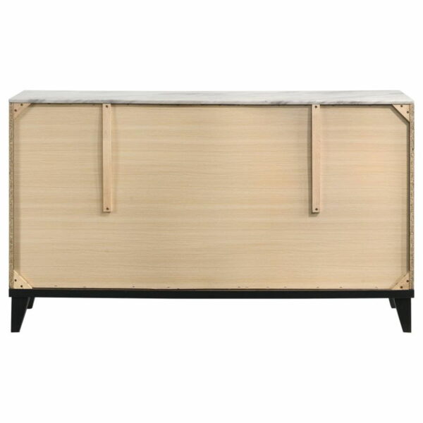 Mays - 6-Drawer Dresser With Faux Marble Top - Walnut Brown - Image 4
