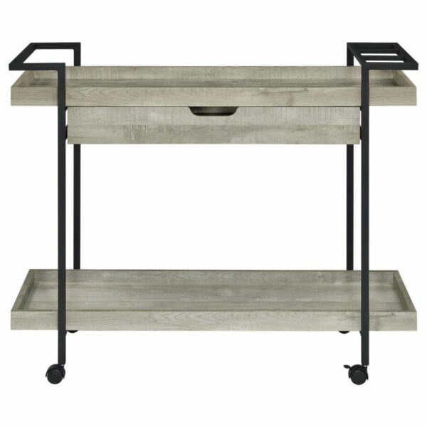 Ventura - Bar Cart With Storage Drawer - Gray Driftwood - Image 6
