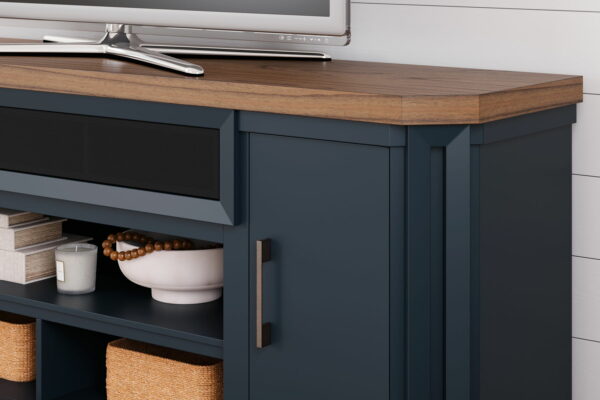 Landocken - Brown / Blue - XL TV Stand W/Fireplace Option - Image 3