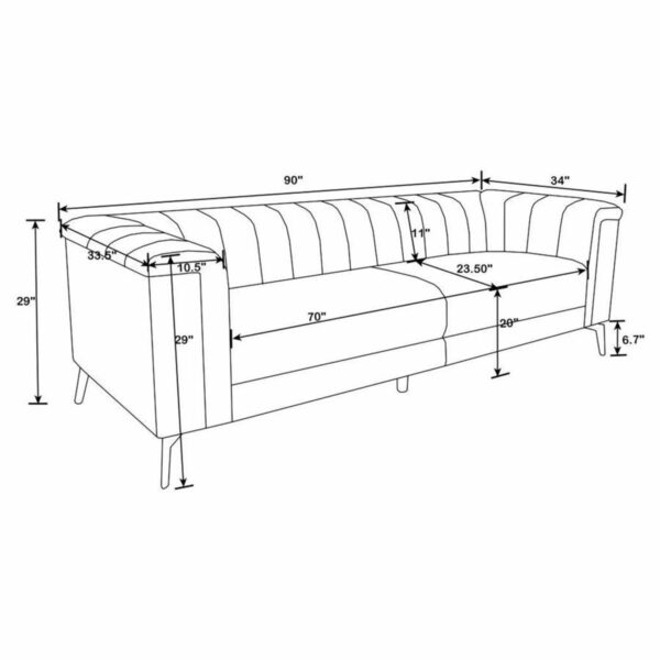Chalet - Tuxedo Arm Sofa - Blue - Image 11
