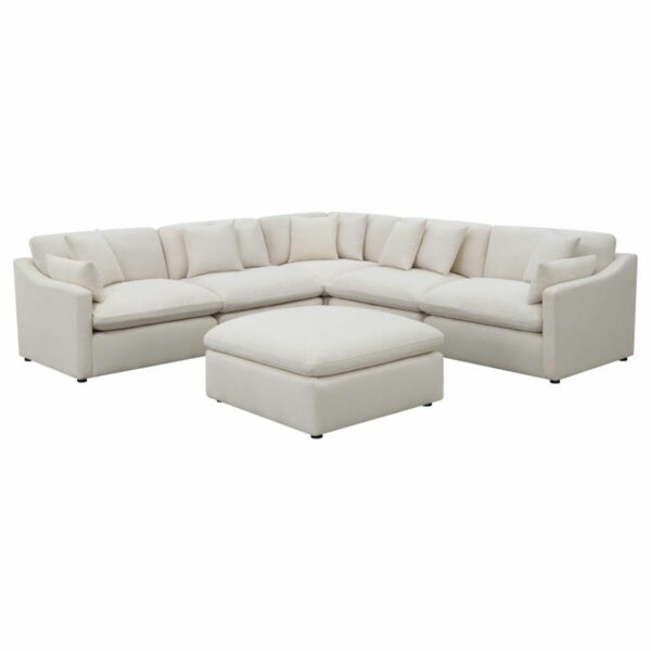 Hobson - Cushion Seat Ottoman - Off-White - Image 5