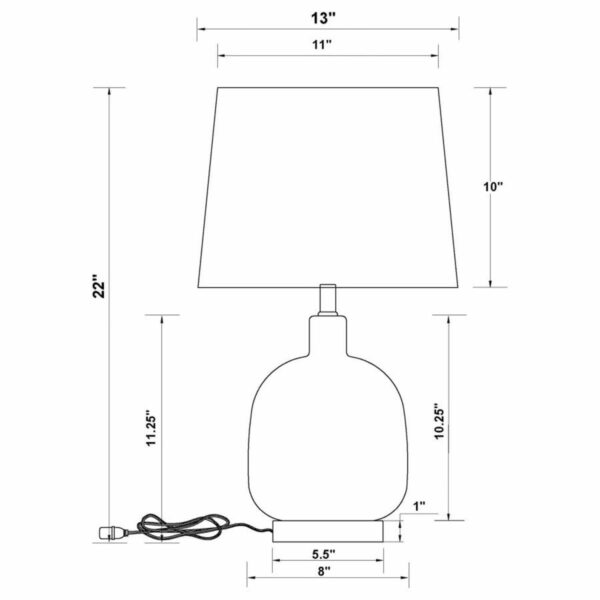 Costner - Empire Table Lamp - Beige And Clear - Image 2