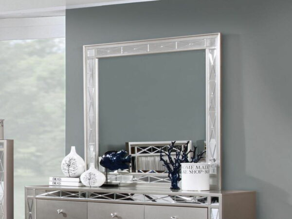Leighton - Beveled Dresser Mirror - Metallic Mercury - Image 3