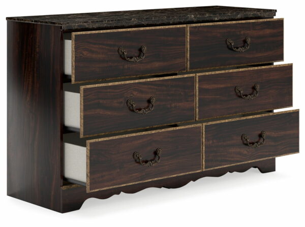 Glosmount - Two-tone - Six Drawer Dresser - Image 4