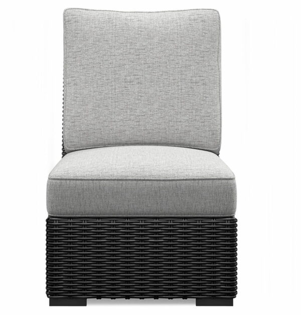 Beachcroft - Black / Light Gray - Armless Chair With Cushion - Image 6