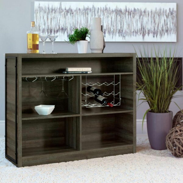 Joe - 5-Shelf Bar Unit - Aged Oak - Image 4