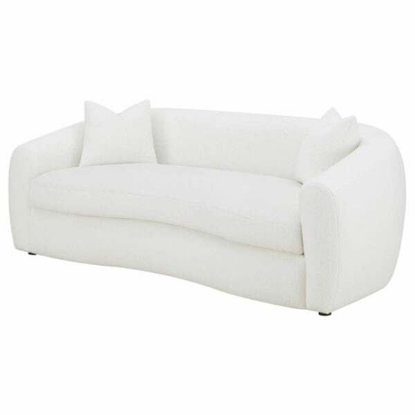 Isabella - Upholstered Tight Back Sofa - White - Image 8