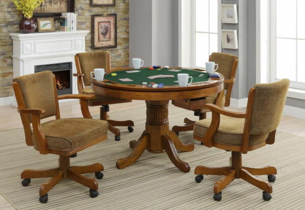 Mitchell - 5 Piece Game Table Set - Amber And Brown - Image 5