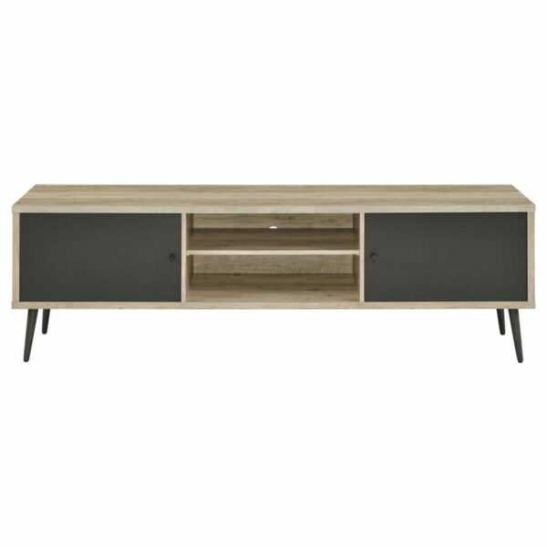 Allie - TV Stand - Antique Pine And Gray - Image 2