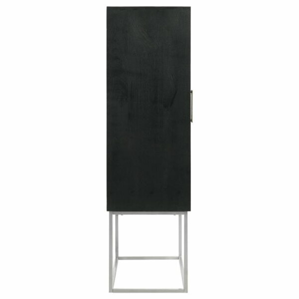 Borman - 2-Door Bar Cabinet Wine Storage - Walnut And Black - Image 6