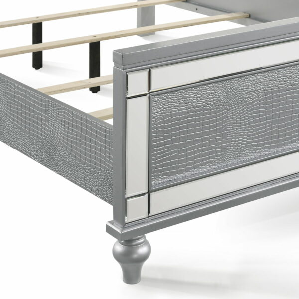 Valentino - 4/6 Full Footboard & Slats - Silver - Image 5