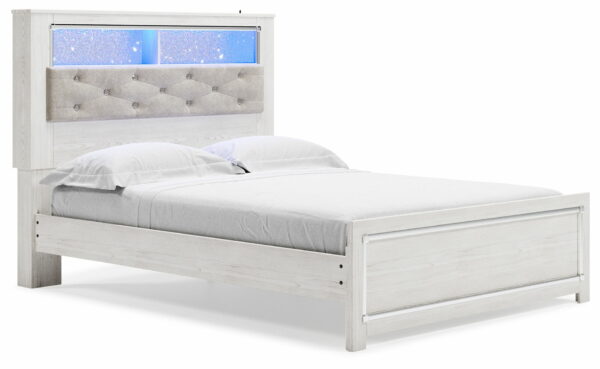 Altyra - White - Queen Panel Bookcase Bed With Roll Slats - Image 3