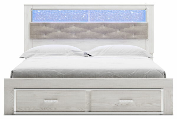 Altyra - White - King Upholstered Bookcase Bed With Storage - Image 2