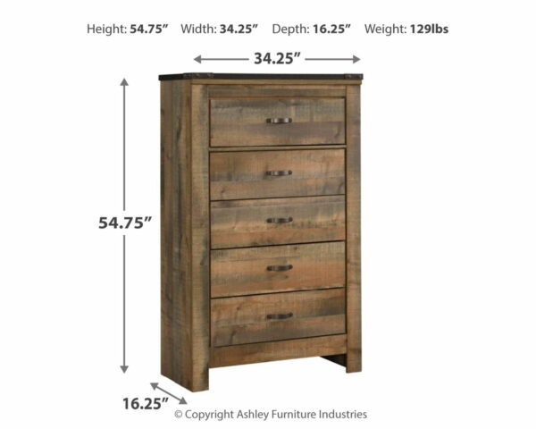 Trinell - Brown - Five Drawer Chest - Image 14