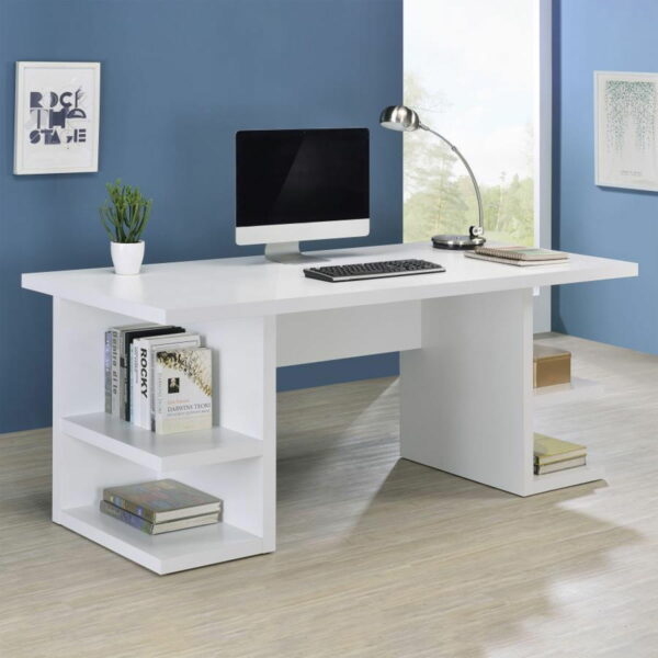 Alice - 4-Shelf Engineered Wood Writing Desk - White - Image 7