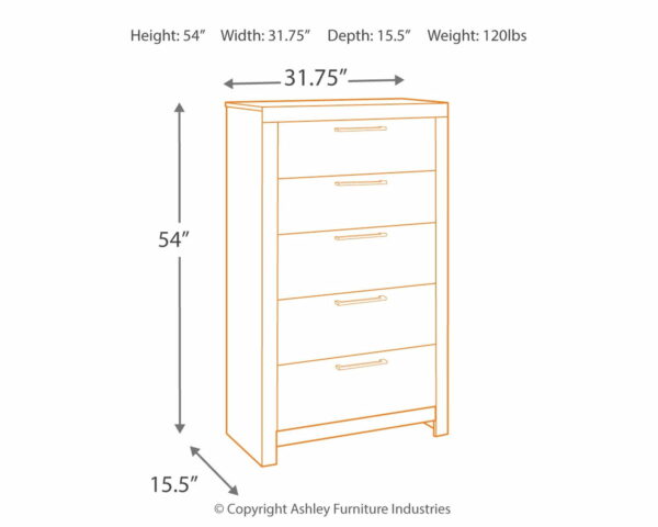 Derekson - Multi Gray - Five Drawer Chest - Image 2