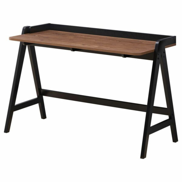 Raul - Writing Desk With USB Ports - Walnut And Black - Image 5