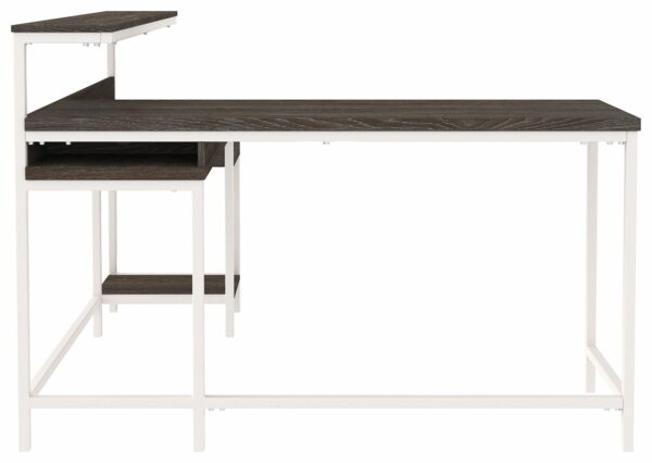 Dorrinson - White / Black / Gray - L-desk With Storage - Image 4