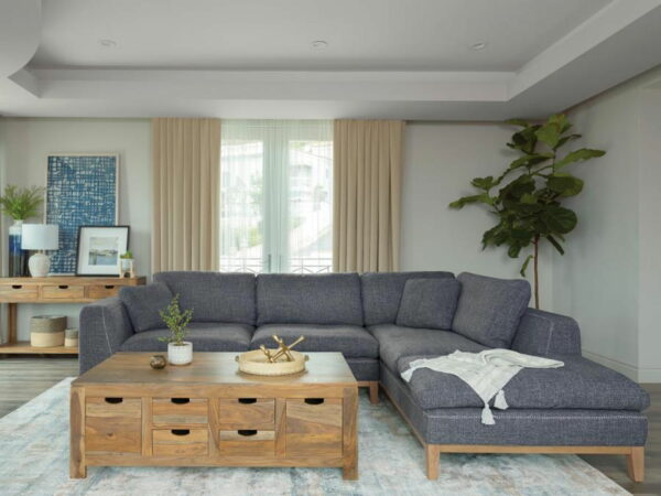 Persia - Upholstered Track Arm Sectional Sofa - Gray - Image 3