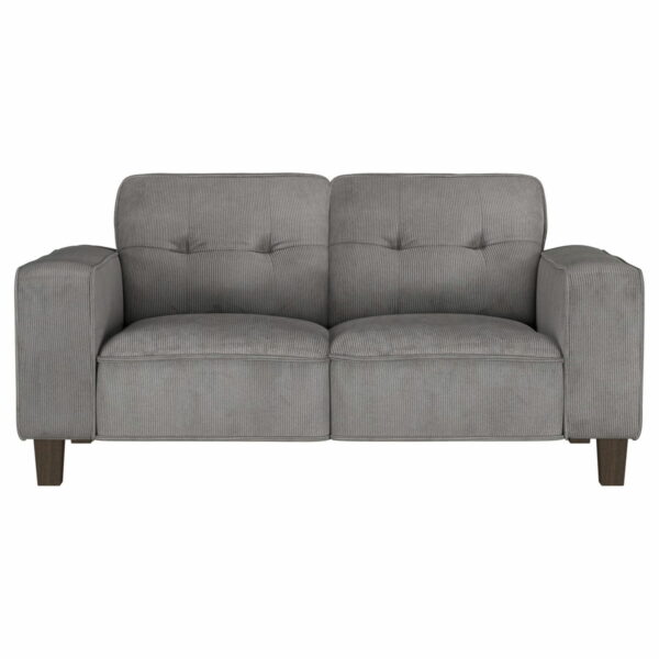 Deerhurst - Upholstered Track Arm Tufted Loveseat - Charcoal - Image 5