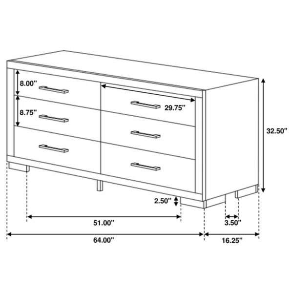 Jessica - 6-drawer Dresser - Image 9