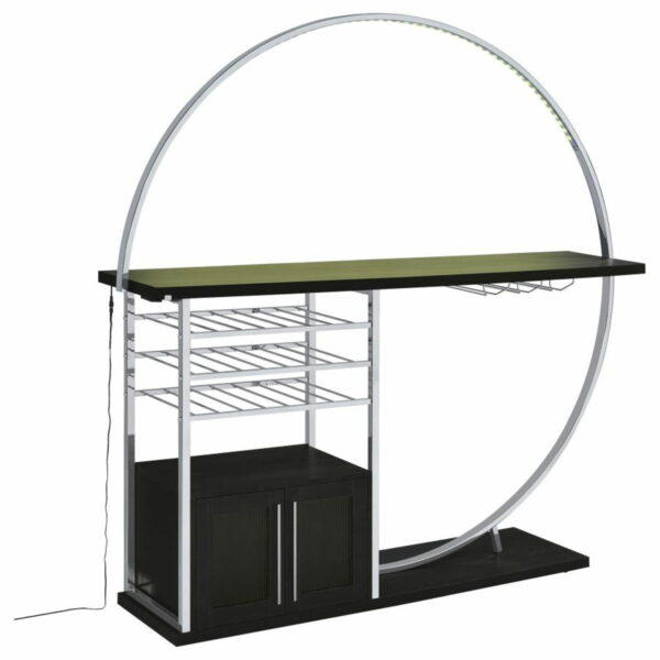 Risley - 2-Door Circular LED Home Bar With Wine Storage - Image 10