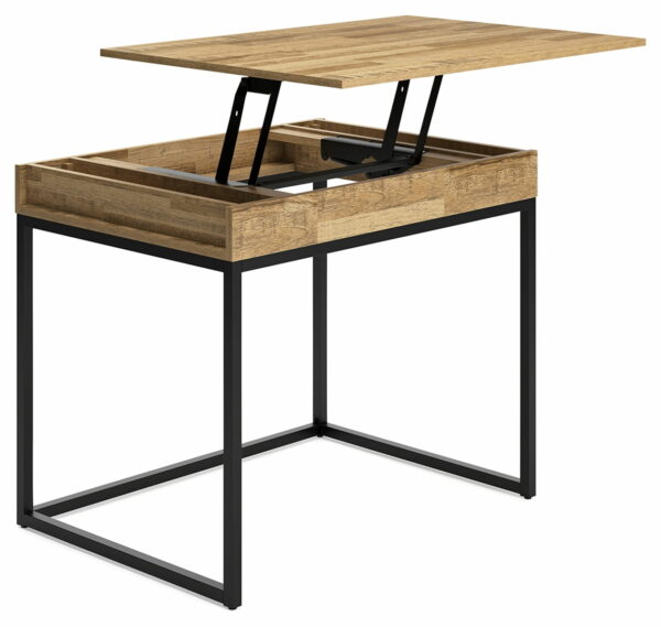 Gerdanet - Light Brown / Black - Home Office Lift Top Desk - Image 4