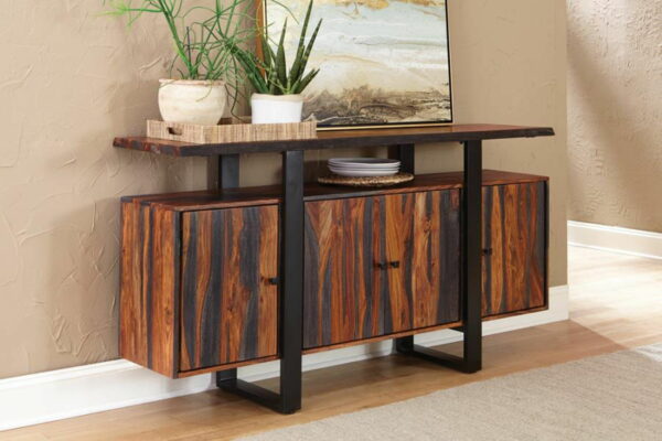 Ditman - 4 Door Solid Wood Sideboard Buffet - Gray Sheesham - Image 7