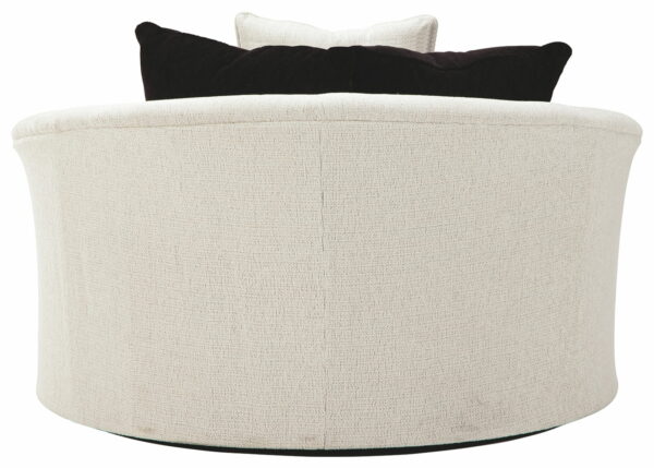 Cambri - Snow - Oversized Round Swivel Chair - Image 4