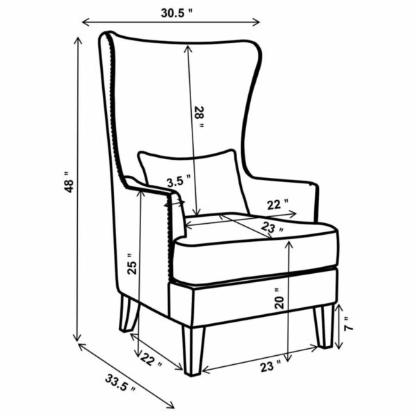 Pippin - Upholstered High Wingback Accent Chair - Latte - Image 12