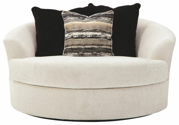 Cambri - Snow - Oversized Round Swivel Chair - Image 7