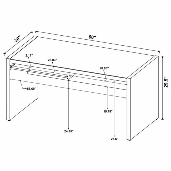Skeena - Computer Desk With Keyboard Drawer - Cappuccino - Image 3