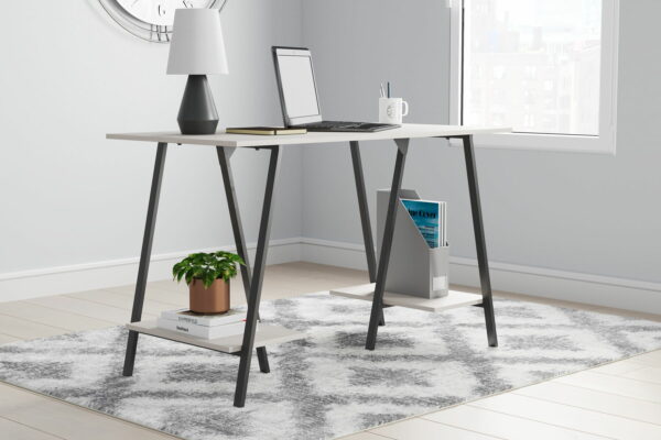 Bayflynn - White / Black - Home Office Desk - 2 Fixed Shelves - Image 5