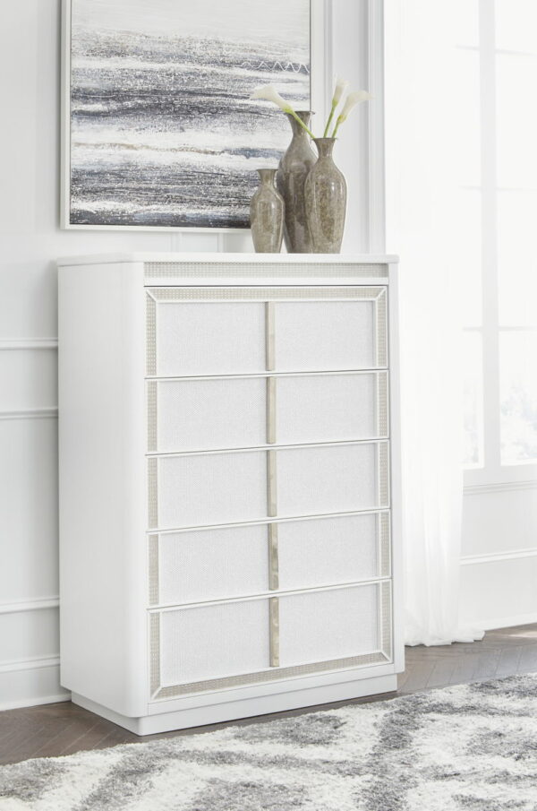 Chalanna - White - Five Drawer Chest - Image 8