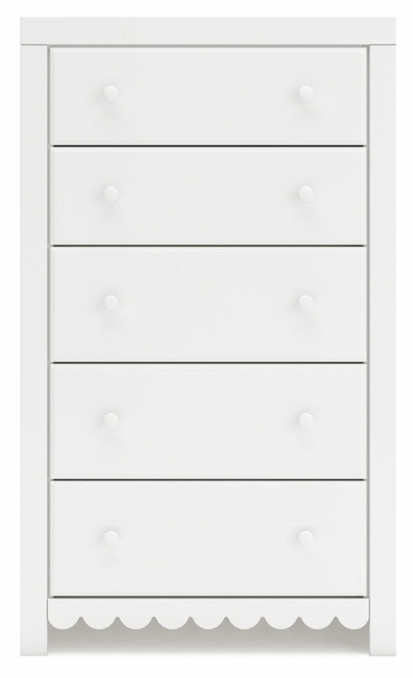 Mollviney - White - Five Drawer Chest - Image 5